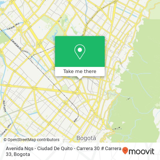 Mapa de Avenida Nqs - Ciudad De Quito - Carrera 30 # Carrera 33