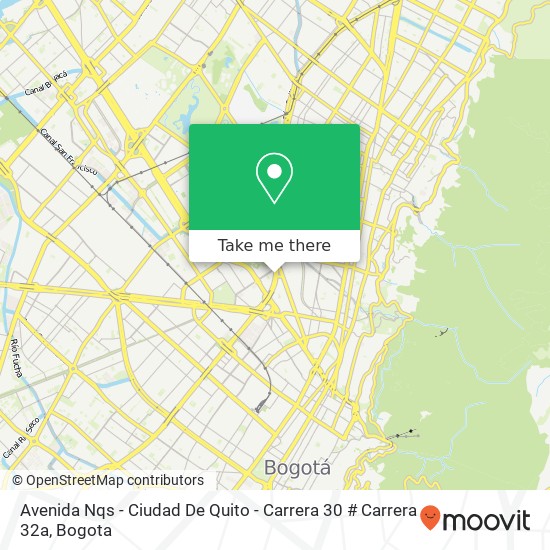 Mapa de Avenida Nqs - Ciudad De Quito - Carrera 30 # Carrera 32a