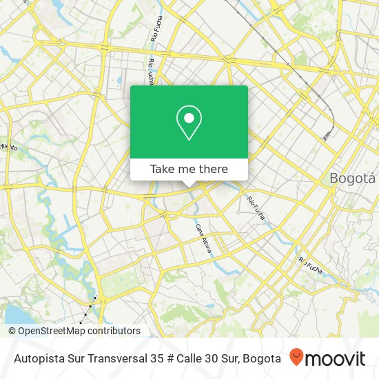 Autopista Sur Transversal 35 # Calle 30 Sur map
