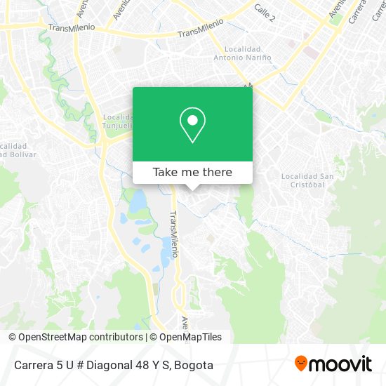 Mapa de Carrera 5 U # Diagonal 48 Y S