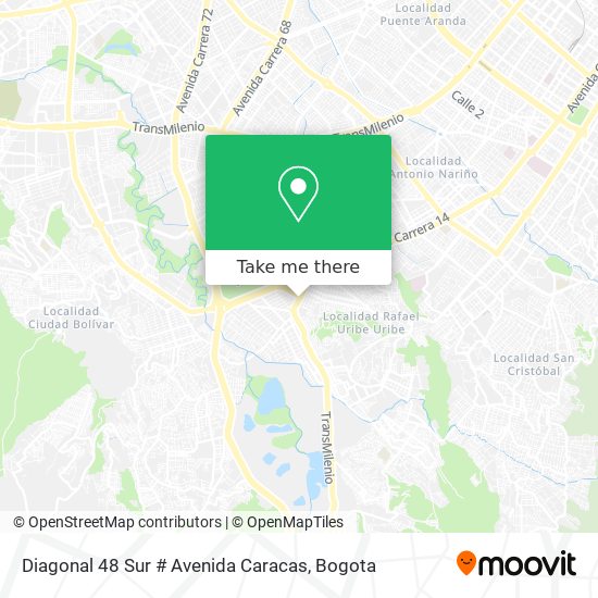 Diagonal 48 Sur # Avenida Caracas map