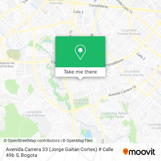 Avenida Carrera 33 (Jorge Gaitan Cortes) # Calle 49b S map