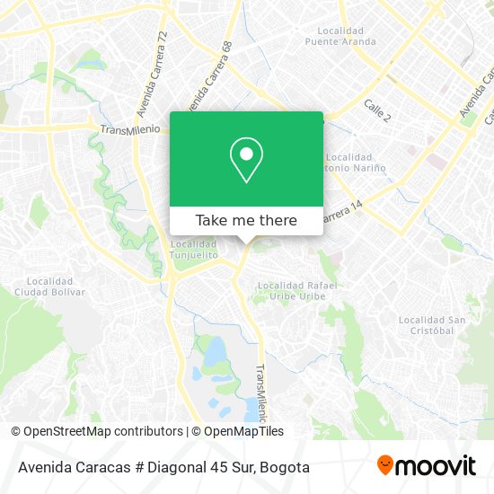 Mapa de Avenida Caracas # Diagonal 45 Sur