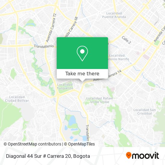 Diagonal 44 Sur # Carrera 20 map