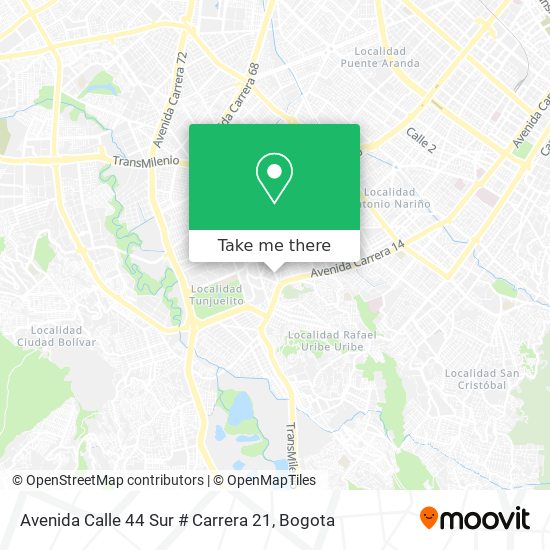 Avenida Calle 44 Sur # Carrera 21 map