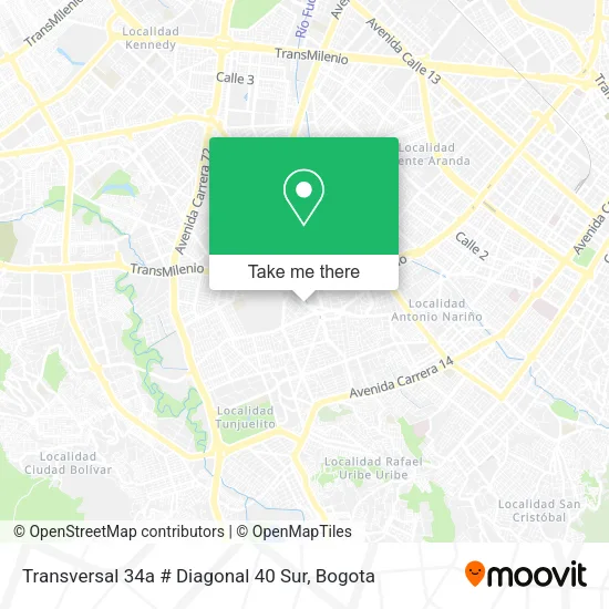 Mapa de Transversal 34a # Diagonal 40 Sur