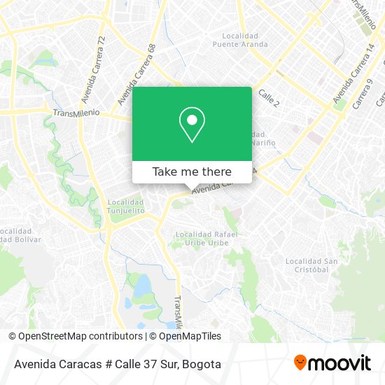 Avenida Caracas # Calle 37 Sur map