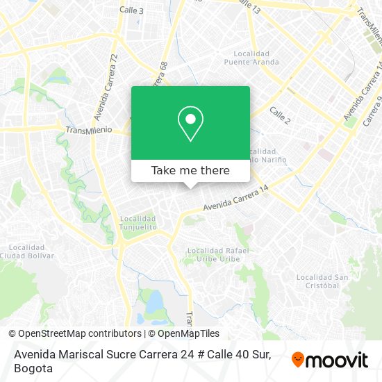 Avenida Mariscal Sucre Carrera 24 # Calle  40 Sur map