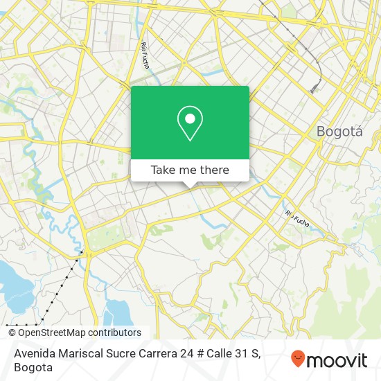 Mapa de Avenida Mariscal Sucre Carrera 24 # Calle 31 S