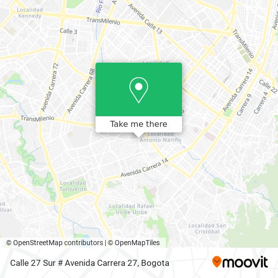 Calle 27 Sur # Avenida Carrera 27 map
