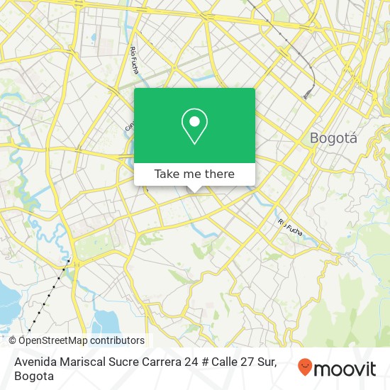 Avenida Mariscal Sucre Carrera 24 # Calle 27 Sur map