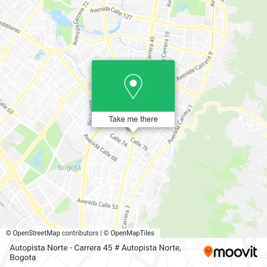 Mapa de Autopista Norte - Carrera 45 # Autopista Norte