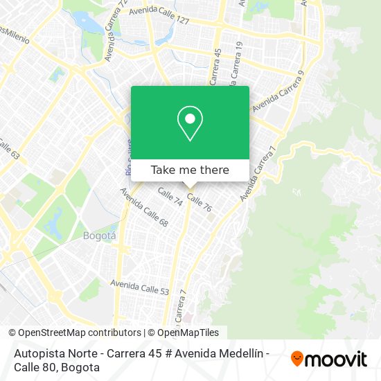 Autopista Norte - Carrera 45 # Avenida Medellín - Calle 80 map