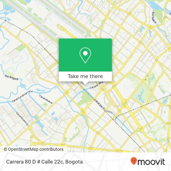 Mapa de Carrera 80 D # Calle 22c