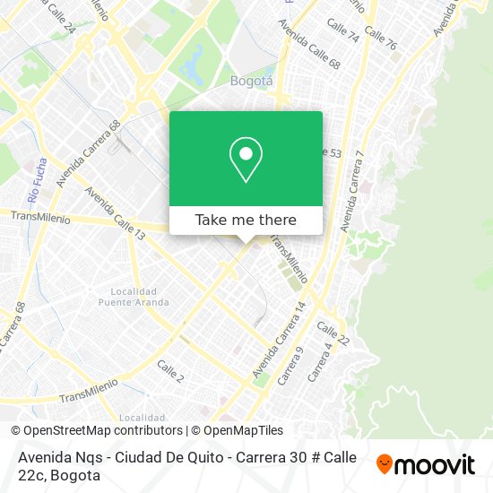 Mapa de Avenida Nqs - Ciudad De Quito - Carrera 30 # Calle 22c