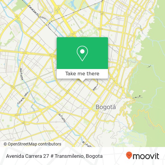 Mapa de Avenida Carrera 27 # Transmilenio