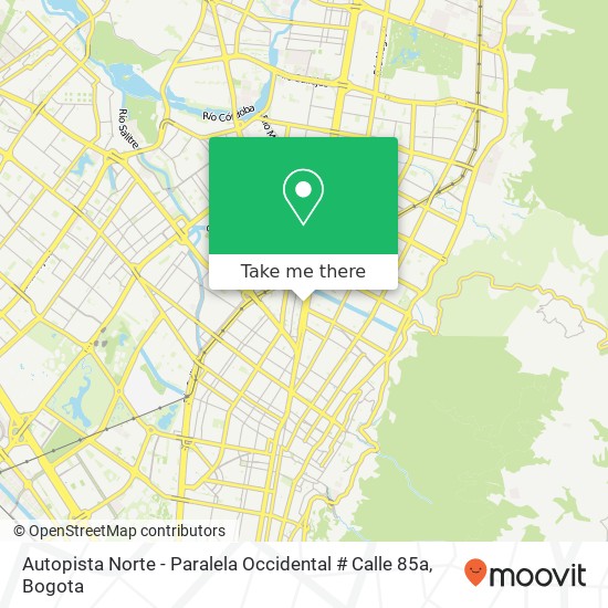 Autopista Norte - Paralela Occidental # Calle 85a map