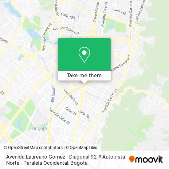 Avenida Laureano Gomez - Diagonal 92 # Autopista Norte - Paralela Occidental map