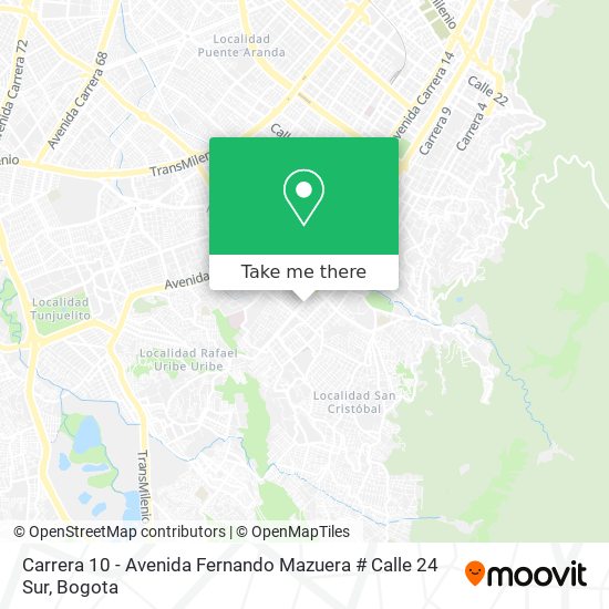 Carrera 10 - Avenida Fernando Mazuera # Calle 24 Sur map