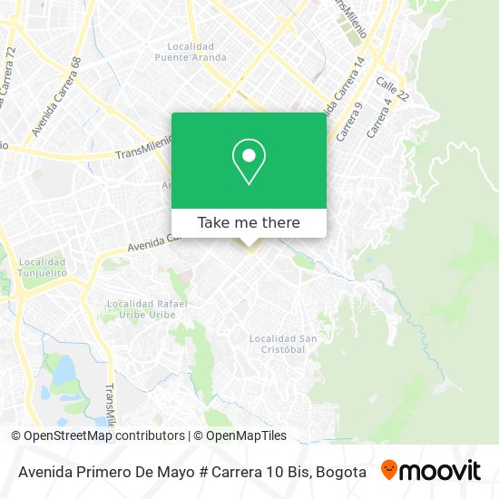 Mapa de Avenida Primero De Mayo # Carrera 10 Bis