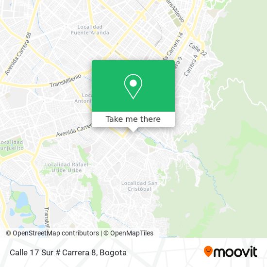 Calle 17 Sur # Carrera 8 map