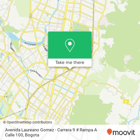 Mapa de Avenida Laureano Gomez - Carrera 9 # Rampa A Calle 100