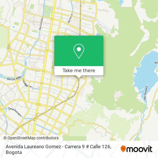 Avenida Laureano Gomez - Carrera 9 # Calle 126 map