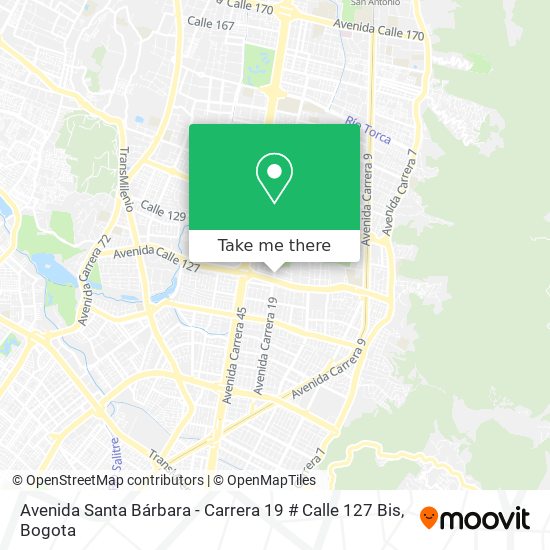 Avenida Santa Bárbara - Carrera 19 # Calle 127 Bis map
