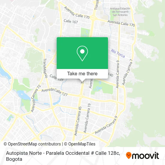 Mapa de Autopista Norte - Paralela Occidental # Calle 128c
