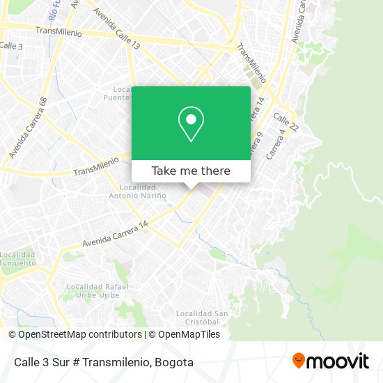 Calle 3 Sur # Transmilenio map