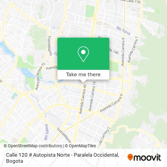 Calle 120 # Autopista Norte - Paralela Occidental map