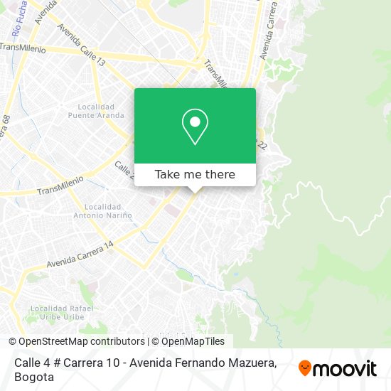 Mapa de Calle 4 # Carrera 10 - Avenida Fernando Mazuera