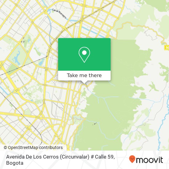 Avenida De Los Cerros (Circunvalar) # Calle 59 map