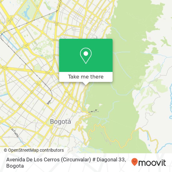 Avenida De Los Cerros (Circunvalar) # Diagonal 33 map