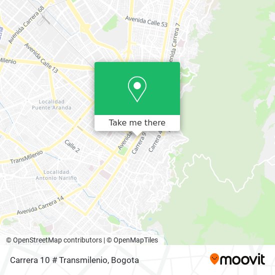 Carrera 10 # Transmilenio map