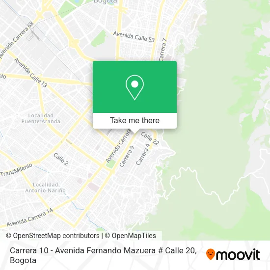 Carrera 10 - Avenida Fernando Mazuera # Calle 20 map