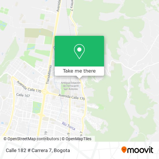 Mapa de Calle 182 # Carrera 7