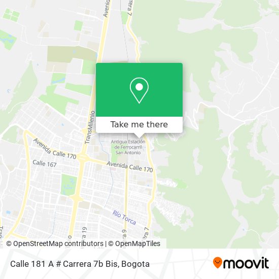 Calle 181 A # Carrera 7b Bis map