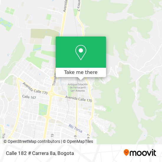 Calle 182 # Carrera 8a map