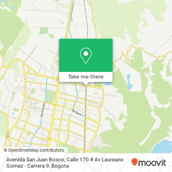 Avenida San Juan Bosco; Calle 170 # Av Laureano Gomez - Carrera 9 map
