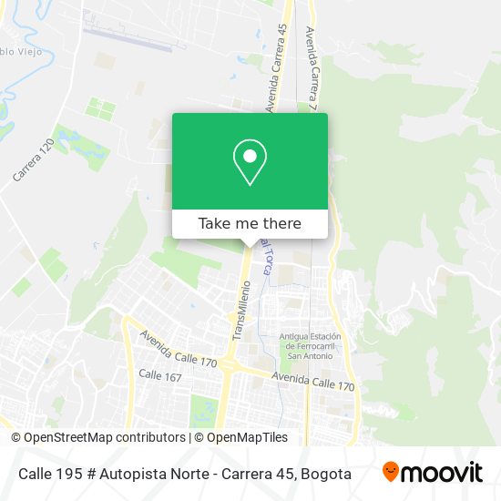 Calle 195 # Autopista Norte - Carrera 45 map