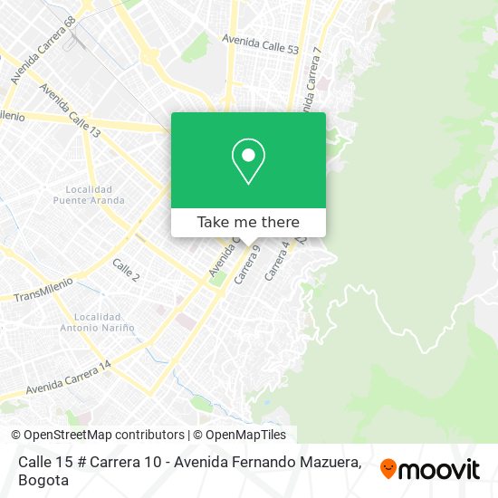 Calle 15 # Carrera 10 - Avenida Fernando Mazuera map