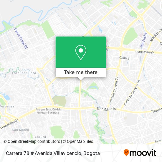Carrera 78 # Avenida Villavicencio map