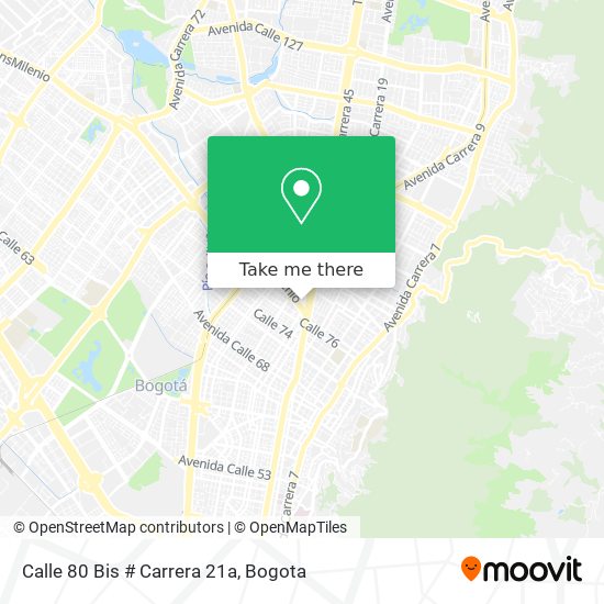 Mapa de Calle 80 Bis # Carrera 21a