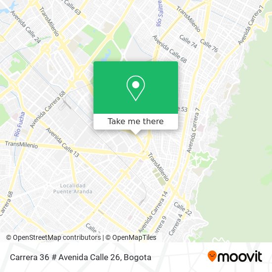 Carrera 36 # Avenida Calle 26 map