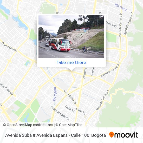 Avenida Suba # Avenida Espana - Calle 100 map