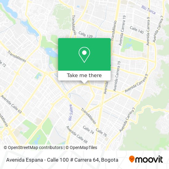 Avenida Espana - Calle 100 # Carrera 64 map