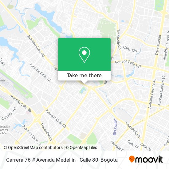 Mapa de Carrera 76 # Avenida Medellín - Calle 80