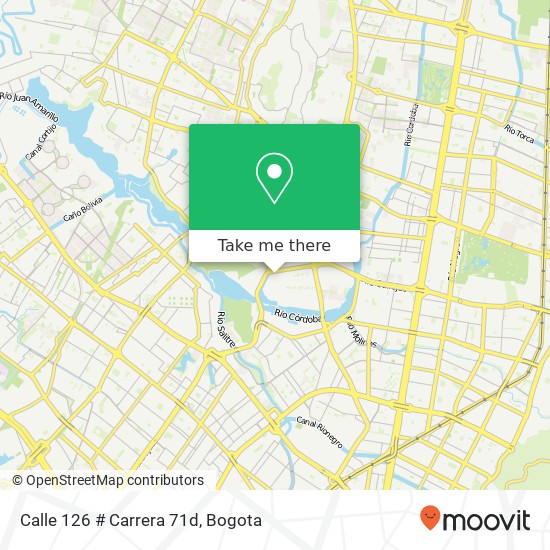 Mapa de Calle 126 # Carrera 71d