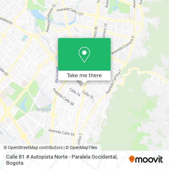 Calle 81 # Autopista Norte - Paralela Occidental map